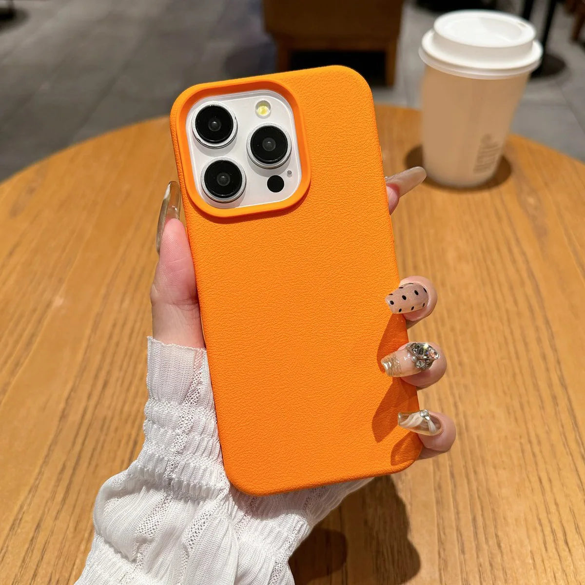 Leather TPU Phone Case For iPhone 17 Pro Max 16 13 11 15 14 Plus 12 17 Air 17Promax 16promax Shockproof Soft Funda Cover Coque Orange