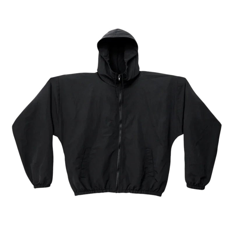 COMFORTH black lightweight hooded jacket with full zipper closure and elasticated cuffs and hem.