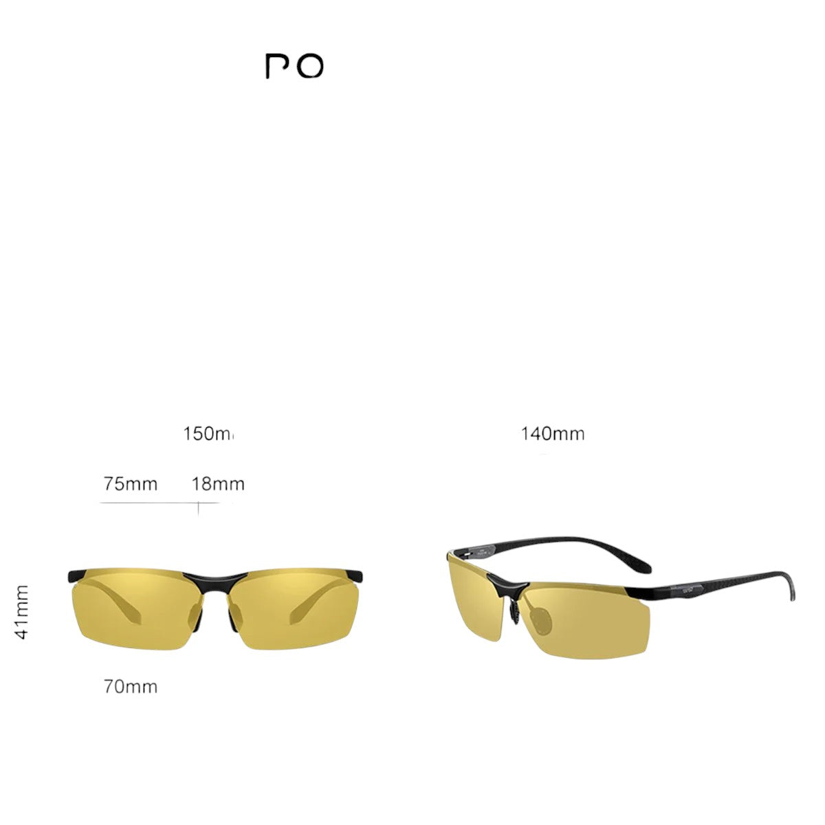 COMFORTH Sport Performance Sunglasses with yellow lenses and black frames with carbon fiber accents. Lightweight and durable for active lifestyles.