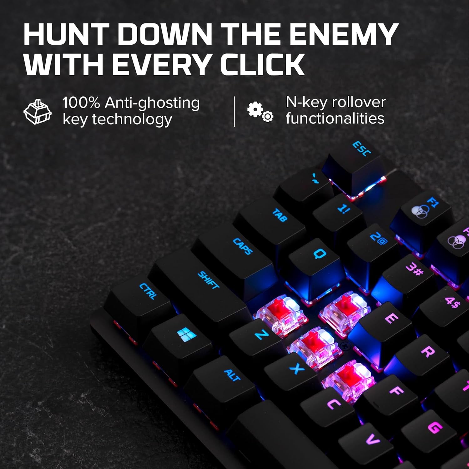 Alloy Origins Core Tenkeyless Mechanical Gaming Keyboard with RGB LED Backlighting, Customizable Software Controls, and Linear  Red Switches - Black