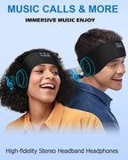 Bluetooth Headband, Cozy Wireless Band Sleep Headphones Sleep Mask