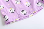 Girls' Cotton Sleepwear Set - Cute Cat Pattern Pajama with Comfy Shorts