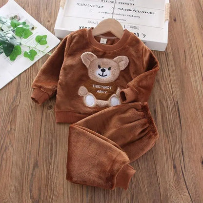 Cozy Fleece Kids 3-Piece Outfit Brown