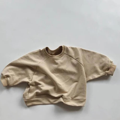 Children Clothing Japan Korean Style Autumn Spring Baby Girls Boys Casual Long Sleeve Sweatshirts T-shirt Kids Pullover Tops 983 Beige