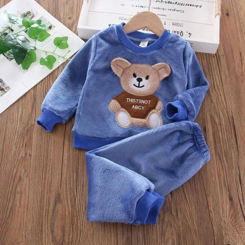 Cozy Fleece Kids 3-Piece Outfit Blue