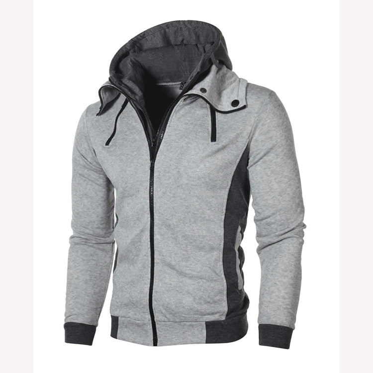 Men's Sweatshirt Hoodies Fashion Slim Fit Long Sleeve Streetwear Outdoor Top Tees Brand Clothing Homme Hoody Jacket Outwear CC137 Lightgrey