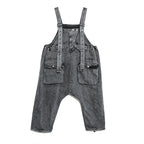 CHICEVER Casual Denim Jumpsuits For Women Overalls Square Collar Sleeveless Designer Black Full Length Pant Female 2024 Clothing