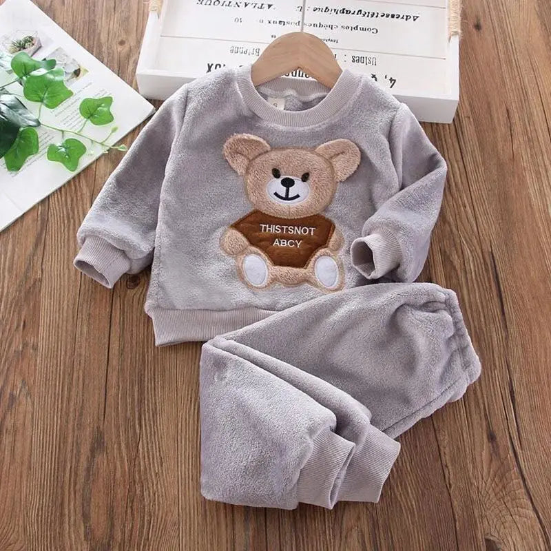 Cozy Fleece Kids 3-Piece Outfit Gray
