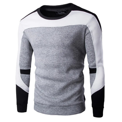 2025 Men's Sweatshirt Casual Fashion Hoodies Men Slim Fit Pullover Male Long Sleeve Streetwear Patchwork Quality Sweatshirts Men CJW437Gray