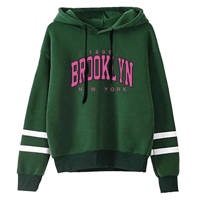 Quality Daily Women Tracksuit Hoodies Casual Single Piece Stripe Sweatshirt and Sweatpants Comfort Outdoor Jogging Autumn Winter Green Top