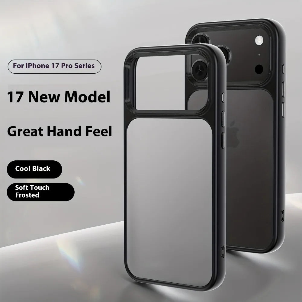 Translucent Matte Case For iPhone 17 17 Air 17Pro 17 Pro Max New Metal Buttons Skin Feel Shockproof Cover For iPhone17 Pro Max