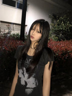 Seeslim Hotsweet Print Letter Graphic T Shirts Woman Clothes Short Sleeve Summer Tops 2000s Clothes Y2k Goth Tees Female Chic