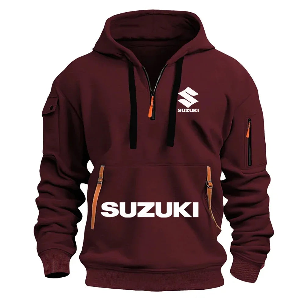 Suzuki's newmen's hooded sweatshirt casual outdoor sports sweatshirt warm for autumnandwinter perfect for motorcycle enthusiasts 1