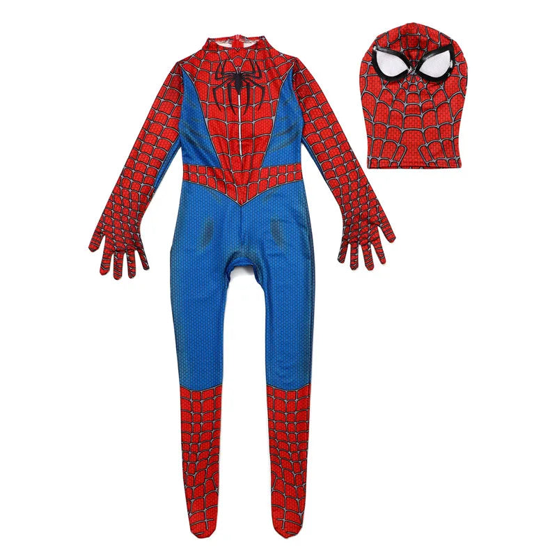 Child Remy Superhero Spider Mask Costume  Halloween CharacterJumpsuit Holiday Performance Wear for Boys & Girl Birthday Party
