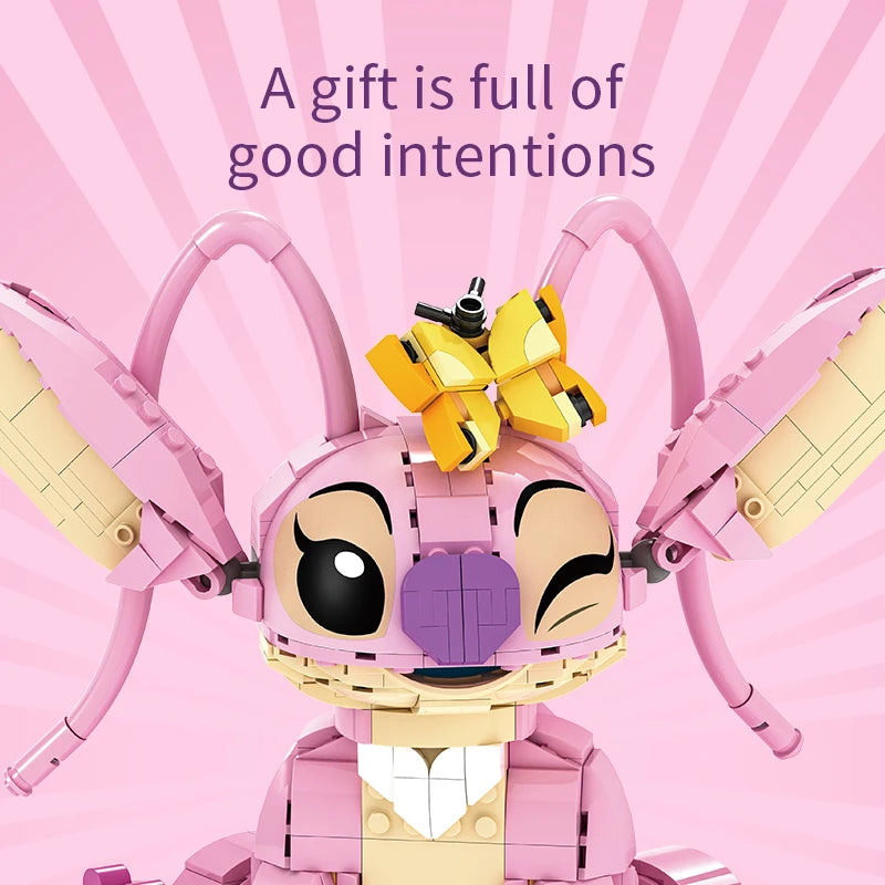 Stitch Angel CP Building Blocks 2025 Large Piece Cartoon Toys for Kids with Moving Ears Assembly Gift for Boys & Girls Birthday