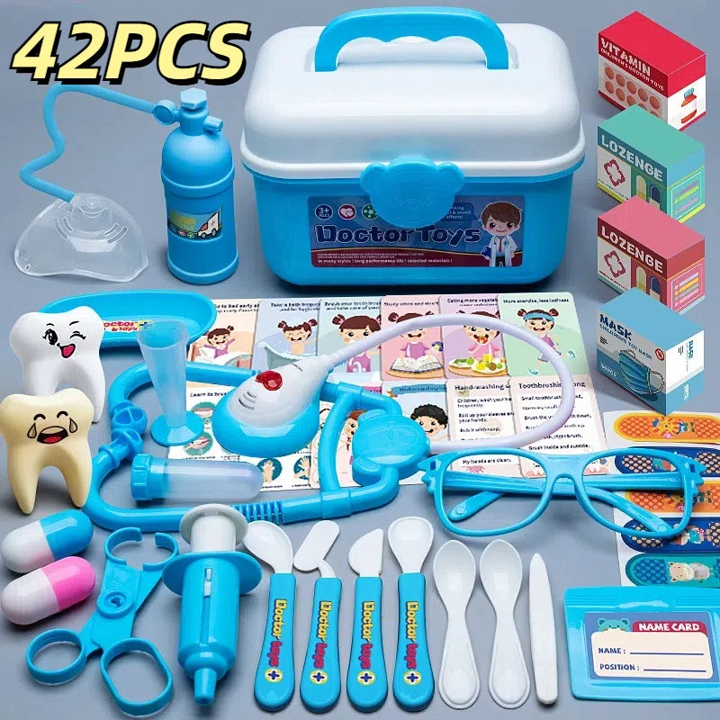 Doctor Kit for Kids Ages 3+ Toddler Toys Medical Playset for Girls & Boys Educational Role Play Doctor & Dentist Gift B