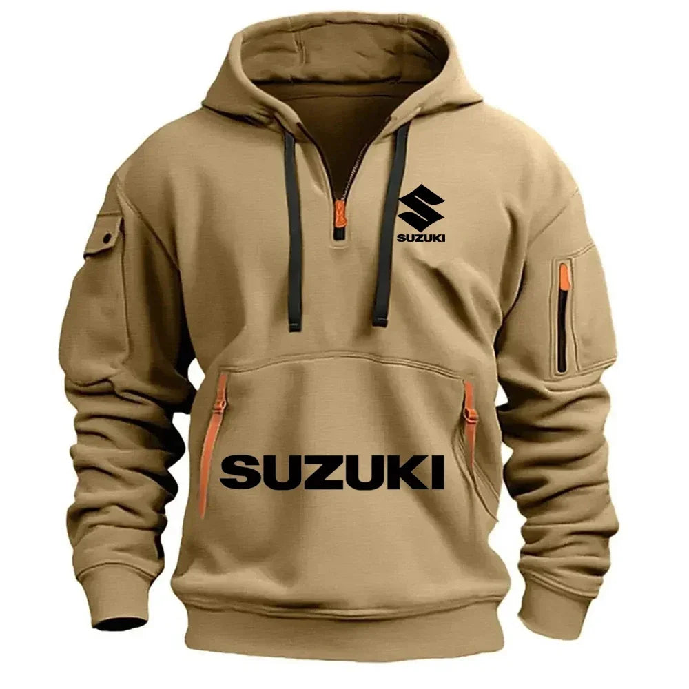 Suzuki's newmen's hooded sweatshirt casual outdoor sports sweatshirt warm for autumnandwinter perfect for motorcycle enthusiasts 4