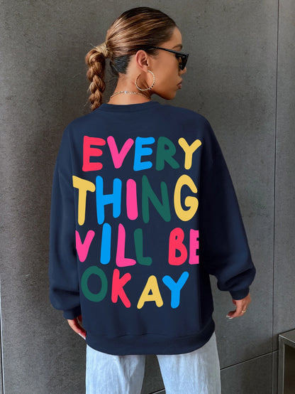 Everything Will Be Okay Sweatshirt Dark blue