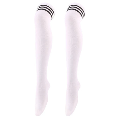 Black/White Striped Long Socks Women Sexy Over Knee Thigh High Socks Over The Knee Stockings Ladies Girls Warm Long Tube Socks ﻿ white black