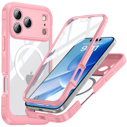 Brand new color magnetic shockproof and dustproof transparent phone case - Compatible with iPhone 17/17 Air/17 Pro/17 Pro Max Pink