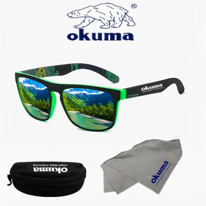 Okuma polarized sunglasses UV400 for men and women outdoor hunting, fishing, driving bicycles, sunglasses optional box Green with box