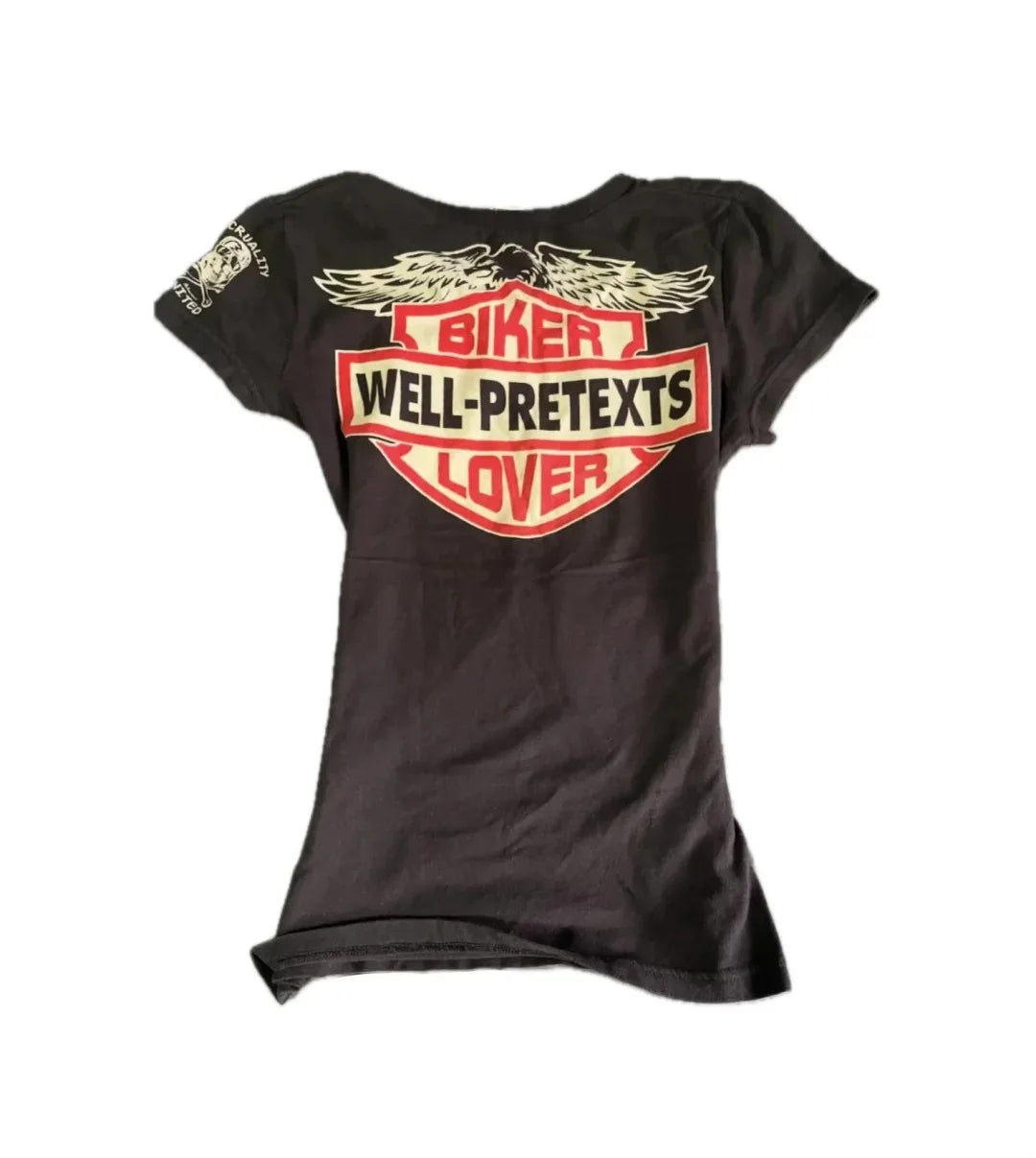 Vintage Biker Skull Crop Top