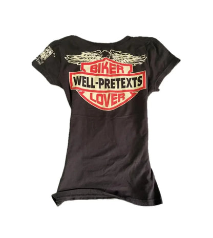 Vintage Biker Skull Crop Top