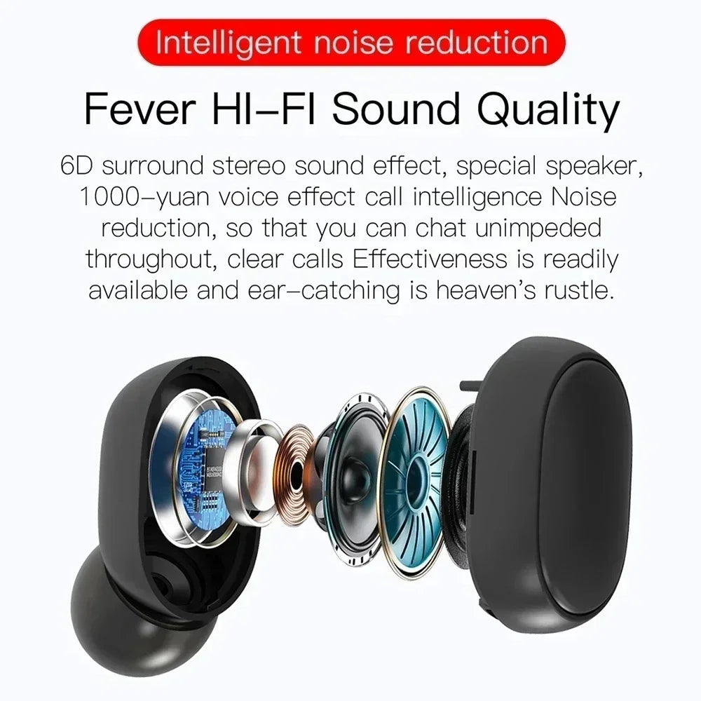 E6S TWS Bluetooth Earphones Wireless Noise Cancelling Headset with Microphone Waterproof In-Ear Earbuds for Sports And Video Game