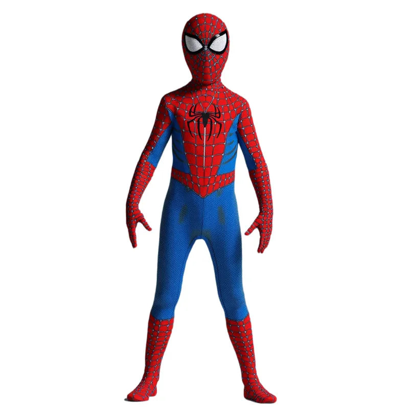 Child Remy Superhero Spider Mask Costume  Halloween CharacterJumpsuit Holiday Performance Wear for Boys & Girl Birthday Party