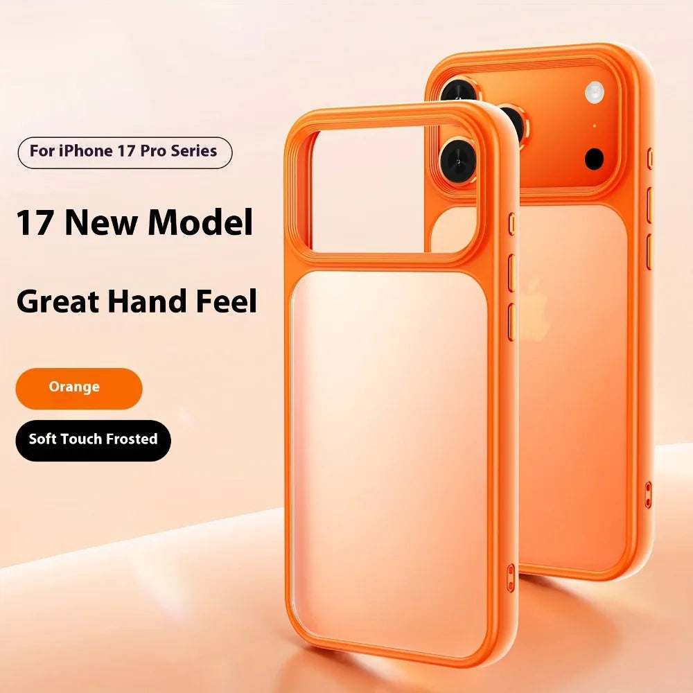 Translucent Matte Case For iPhone 17 17 Air 17Pro 17 Pro Max New Metal Buttons Skin Feel Shockproof Cover For iPhone17 Pro Max