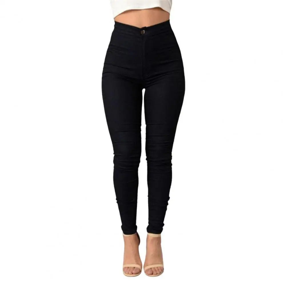 Fall New Women's Black High Waist Skinny Jeans Fashion Stretch Slim Denim Pencil Pants Female Casual Trousers S-2XL Black