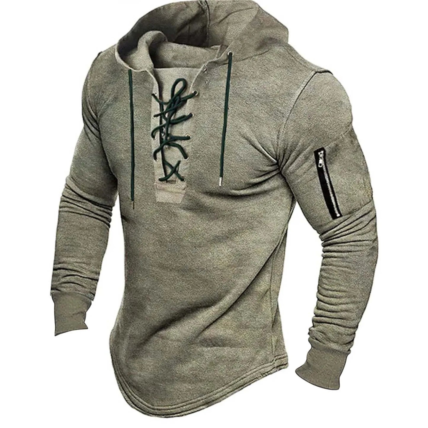 Men's Solid Zipper Hoodie Long Sleeve Hooded Sweatshirt Casual Streetwear Joggers Couples Fashion Spring Autumn Zip up Green