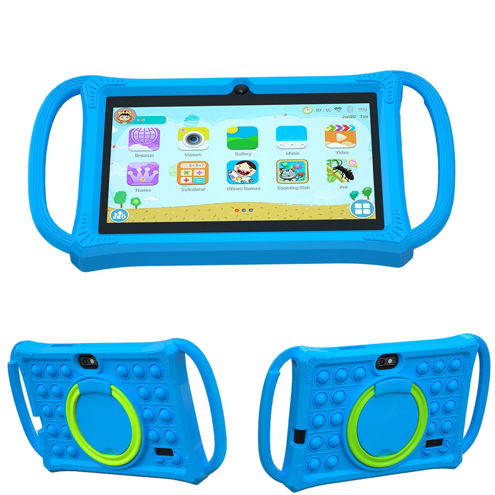 Kids Tablet 7.0 Inch Android 12 Quad Core 4GB RAM+64GB ROM 4500mAh Dual Camera WiFi Parental Control