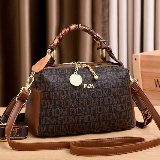 Street Style Pillow Handbag Women's Single Shoulder Large Capacity Printed Bag Trendy Crossbody Bag Soft PVC Material