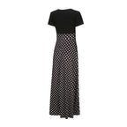 Spring/Summer Chic Midi Polka Dot Dress - Sexy Fit & Flare, Comfortable Knit, Easy-Care