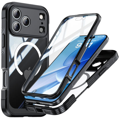 Brand new color magnetic shockproof and dustproof transparent phone case - Compatible with iPhone 17/17 Air/17 Pro/17 Pro Max black