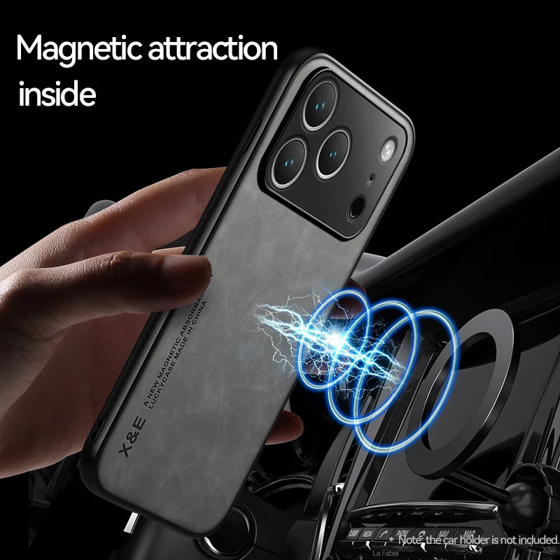 Ultra Thin Luxury Leather Phone Case For iPhone 17 Pro Max 17Air 17Pro 17 Silky Feel Soft Protective Cover For Car Holder