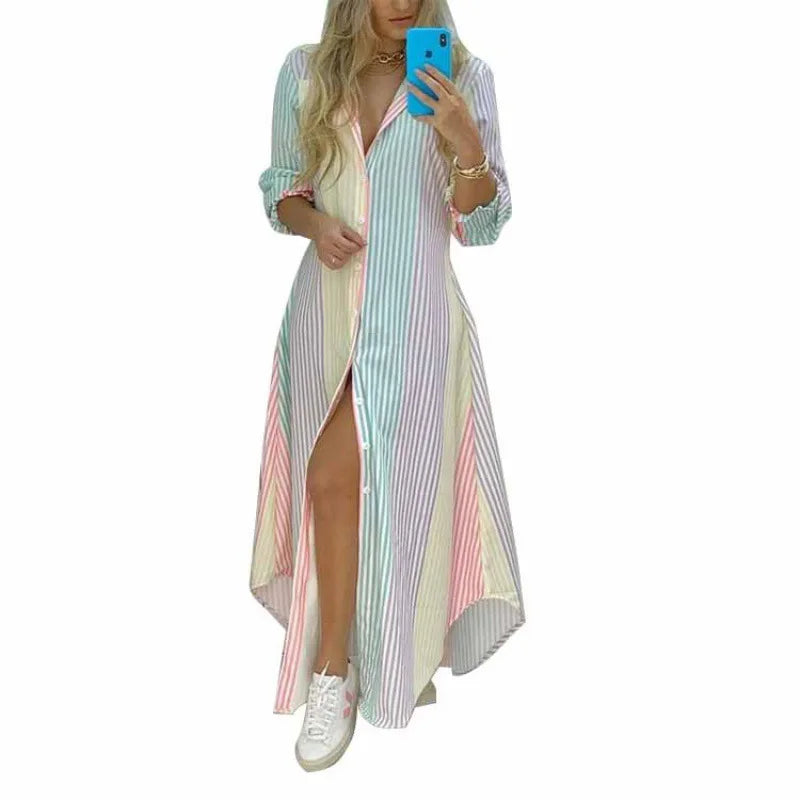 Printed Long Irregular Shirt