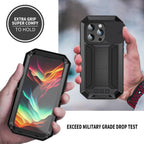 Heavy Duty Rugged Metal Case for iPhone, Case for iPhone 17 16 15 14, 13 Pro Max, Screw Military Shockproof Cover with Screen Ca
