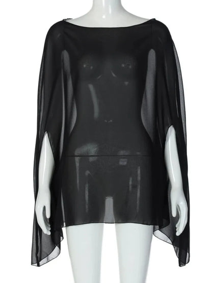 Elegant Sheer Chiffon Blouse