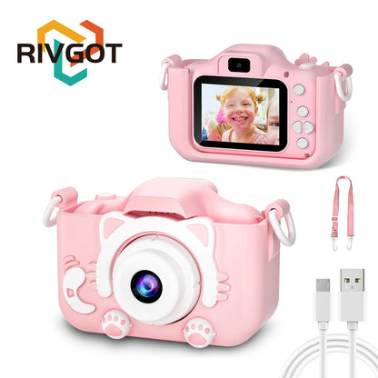 Kids Camera for Girls 1080P HD Toddlers Digital Video Record Camera for Birthday with 32GB SD Card 2 Inch IPS Screen Toy Cameras Pink No SD Card