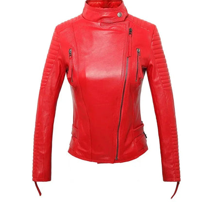 Women's Genuine Sheepskin Leather Jacket — Short Slim Fit