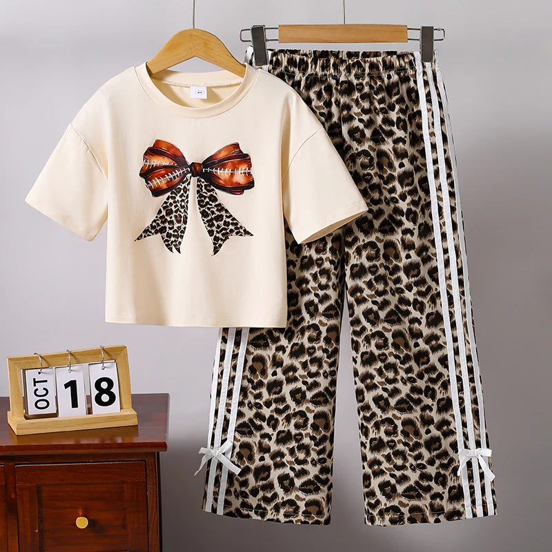 Bow Print & Leopard Pants Outfit