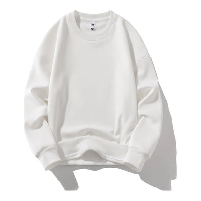 Customizable Thick Sweatshirt for Man Women Plain Hoodie Sweater Autumn Winter Fleece Sweatshirts Logo Original Design White