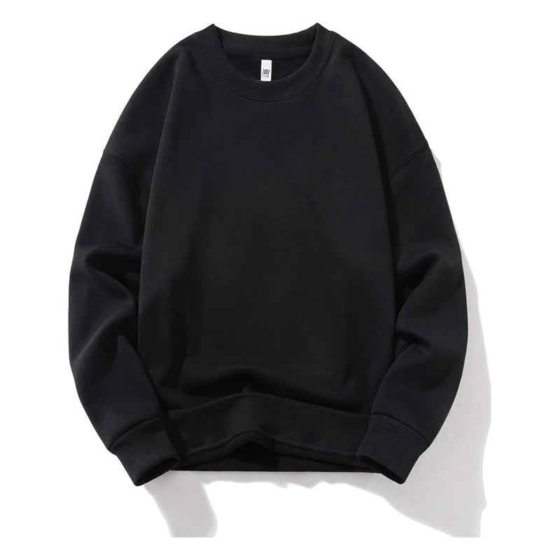 Customizable Thick Sweatshirt for Man Women Plain Hoodie Sweater Autumn Winter Fleece Sweatshirts Logo Original Design Black