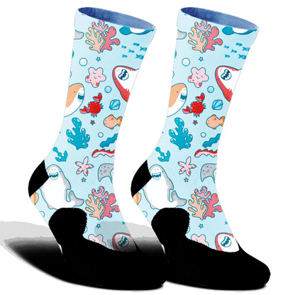 2025 Highway bike socks Skeleton Skateboarding Donut print Cycling socks New comfortable anti slip sports bike socks Khaki