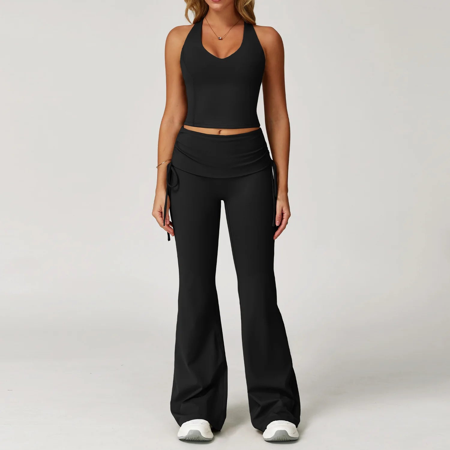 Women Tracksuit Yoga Set 2 Pieces Workout Outfits Fitness Sportswear Gym Clothes High Waist Leggings Sports Bra Athletic Wear