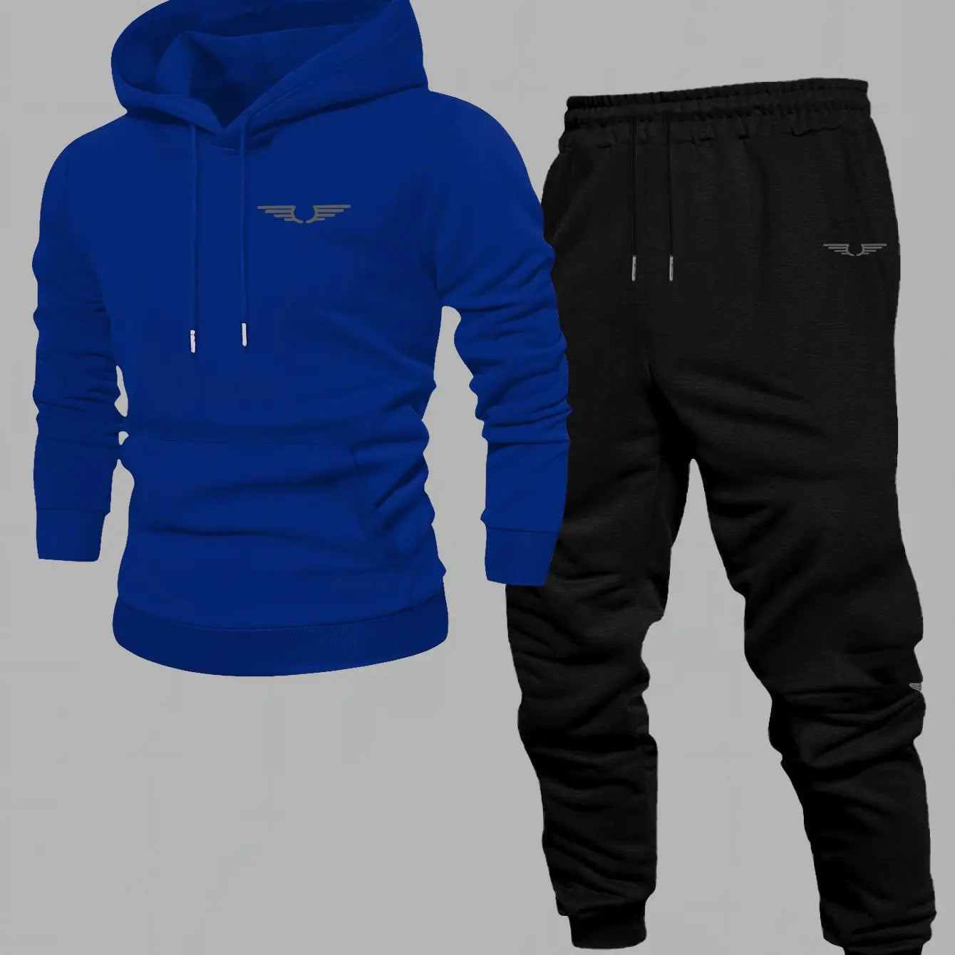 Hooded sweatshirt for men trendy American streetwear style long-sleeved top for men 2025 new autumn stylemen's clothing blue black
