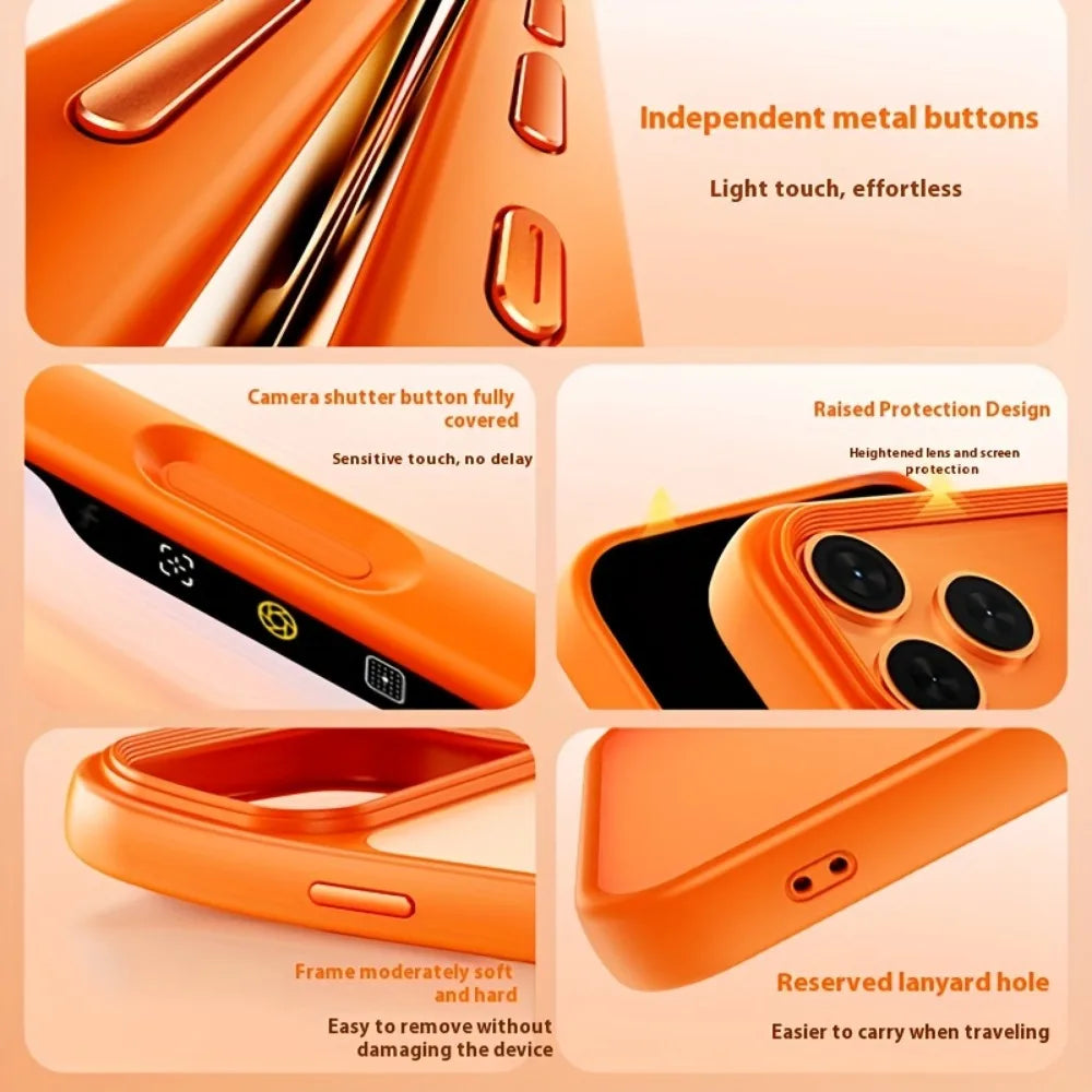 Translucent Matte Case For iPhone 17 17 Air 17Pro 17 Pro Max New Metal Buttons Skin Feel Shockproof Cover For iPhone17 Pro Max