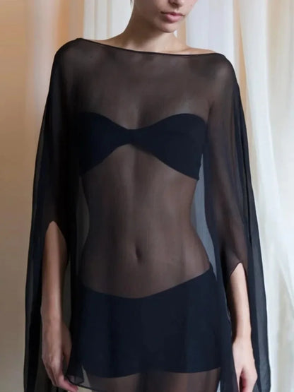 Elegant Sheer Chiffon Blouse